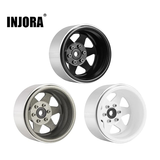 INJORA 1.9" Offset -8.9mm Deep Dish Metal Beadlock Wheel Rims for 1/10 RC Crawlers (4) (W1948)
