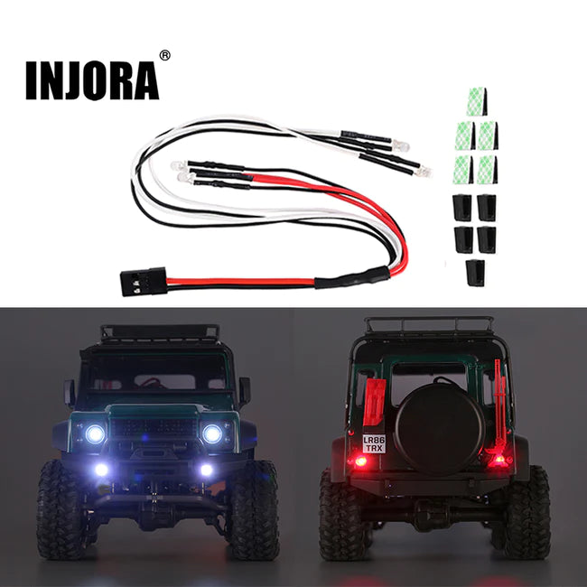 INJORA Runde LED-Lichter mit Controller für TRX4M SCX24 1/18 1/24 RC Crawler INJORA Runde LED-Lichter mit Controller für TRX4M SCX24 1/18 1/24 RC Crawler