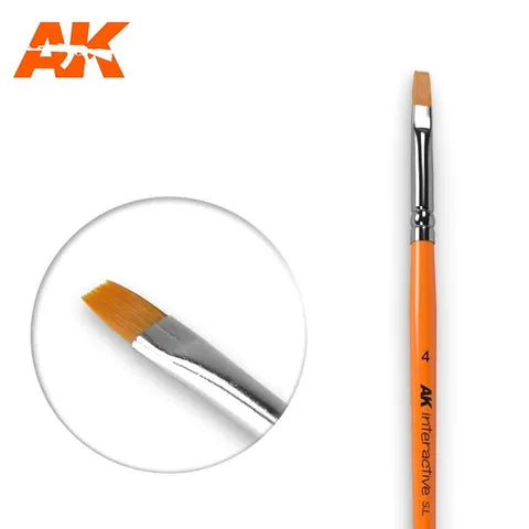 AK Interactive Brush Flat Brush 4 Synthetic