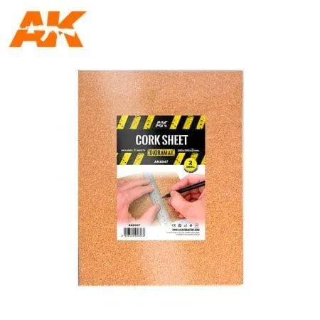 AK Interactive Cork Sheets - Fine Grained- 200x300x2mm (2)