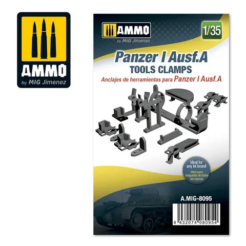 AMMO, 1:35 Panzer I Ausf.A Tools Clamps