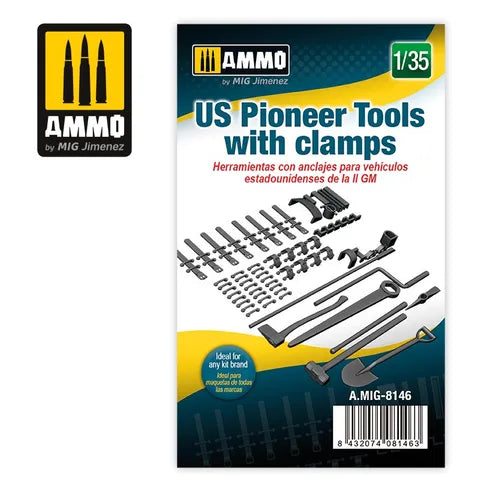 AMMO, 1:35 US Pioneer Tools with clamps