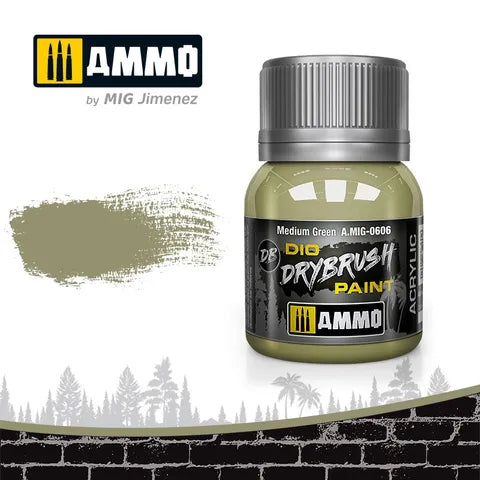 Ammo Paint, Drybrush Medium Green 40ml