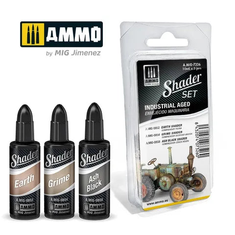 Ammo Paint, SHADER Set Industrial Aged (3) 10ml
