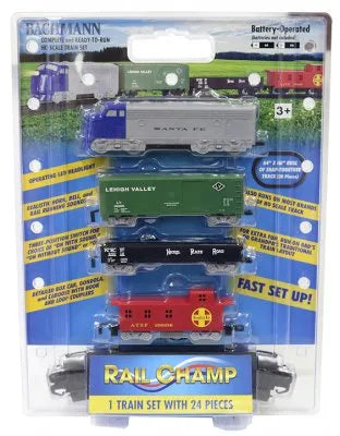 BACHMANN TRAIN RAIL CHAMP (BAT 3+YRS) HO SCALE SET