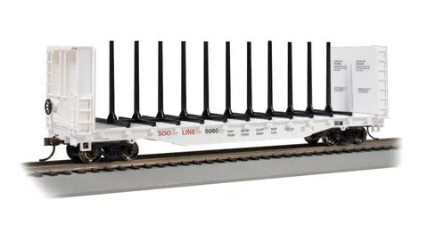 BACHMANN SOO LINE, 52FT CENTRE-BEAM FLATCAR NO 5060 HO SCALE
