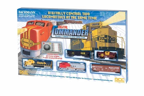 BACHMANN SET DIGITAL COMMANDER, 2XLOCO,TRACK, ROLLING STOCK, EZ, HO SCALE
