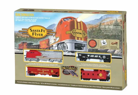 BACHMANN SET SANTA FE FLYER, HO SCALE, EZ TRACK