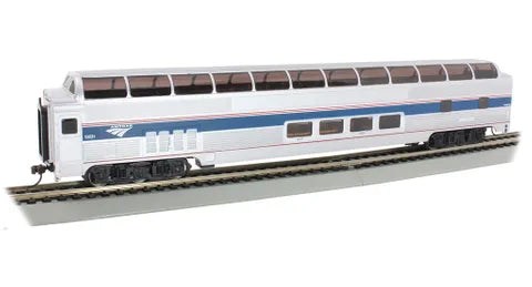 BACHMANN, AMTRAK 85FT BUDD FULL DOME HO SCALE PHASE V1 LIGHTED INTERIOR