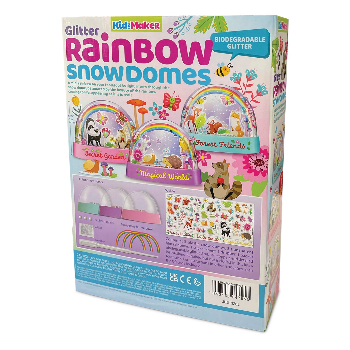 4M - KIDZMAKER - MINI GLITTER RAINBOW WATER DOMES