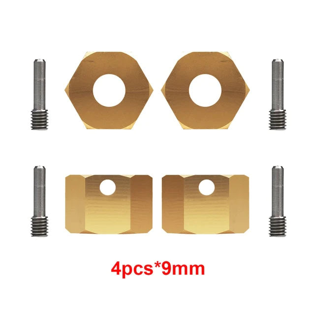 INJORA 4PCS 12mm Heavy Brass Wheel Hex Hub Extenders for Axial SCX10 III Capra 1.9 UTB