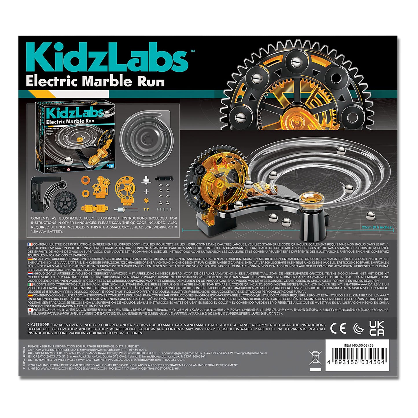 4M - KIDZLABS - ELECTRIC MARBLE RUN