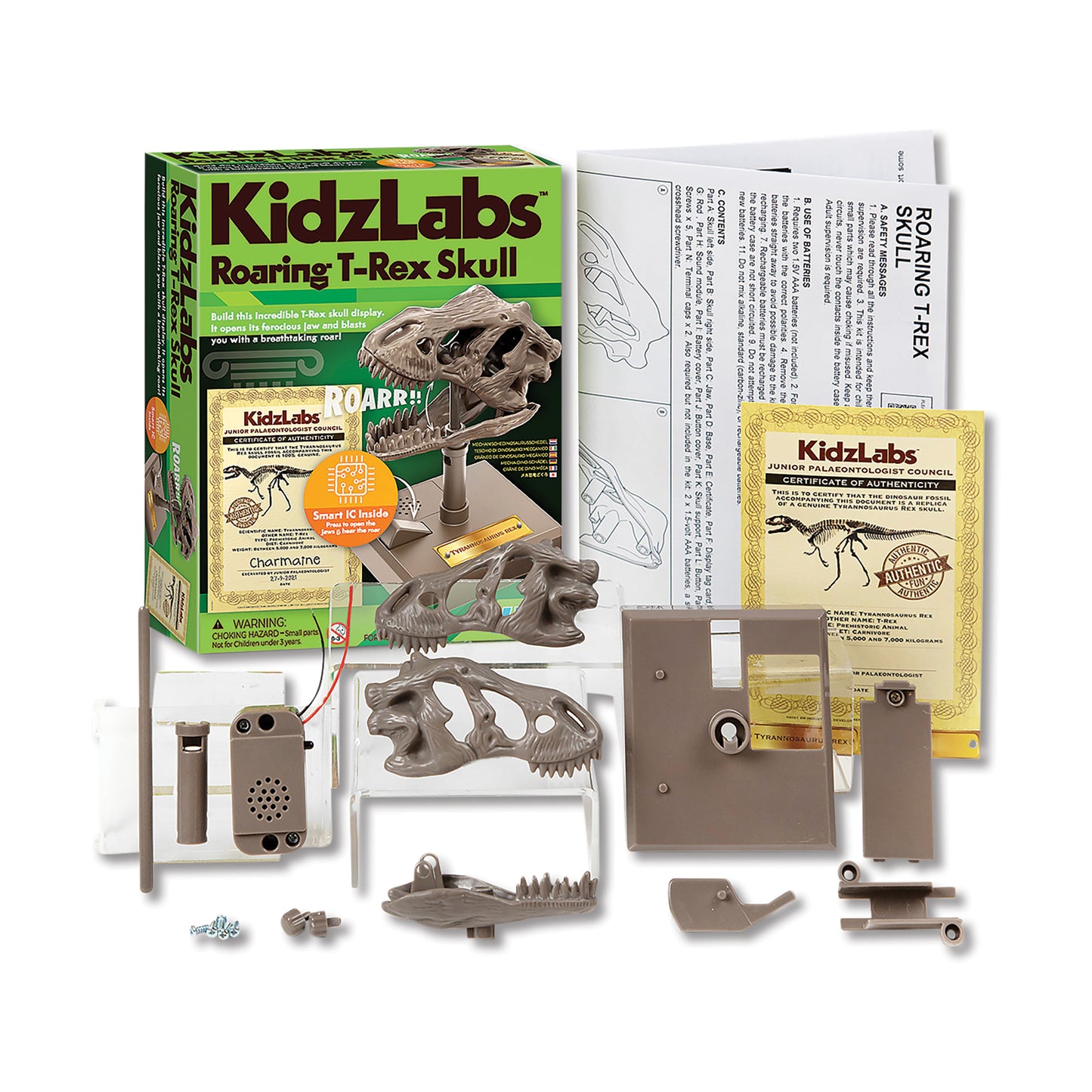 4M - KIDZLABS - ROARING T-REX SKULL