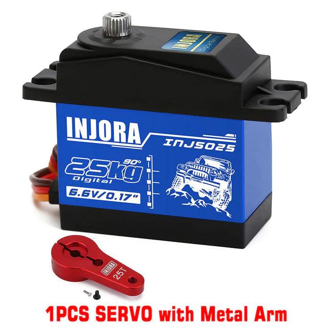 INJORA INJS025 25KG Large Torque Waterproof Metal Gear Digital Servo 90 - 120 DEGREE WITH ARM