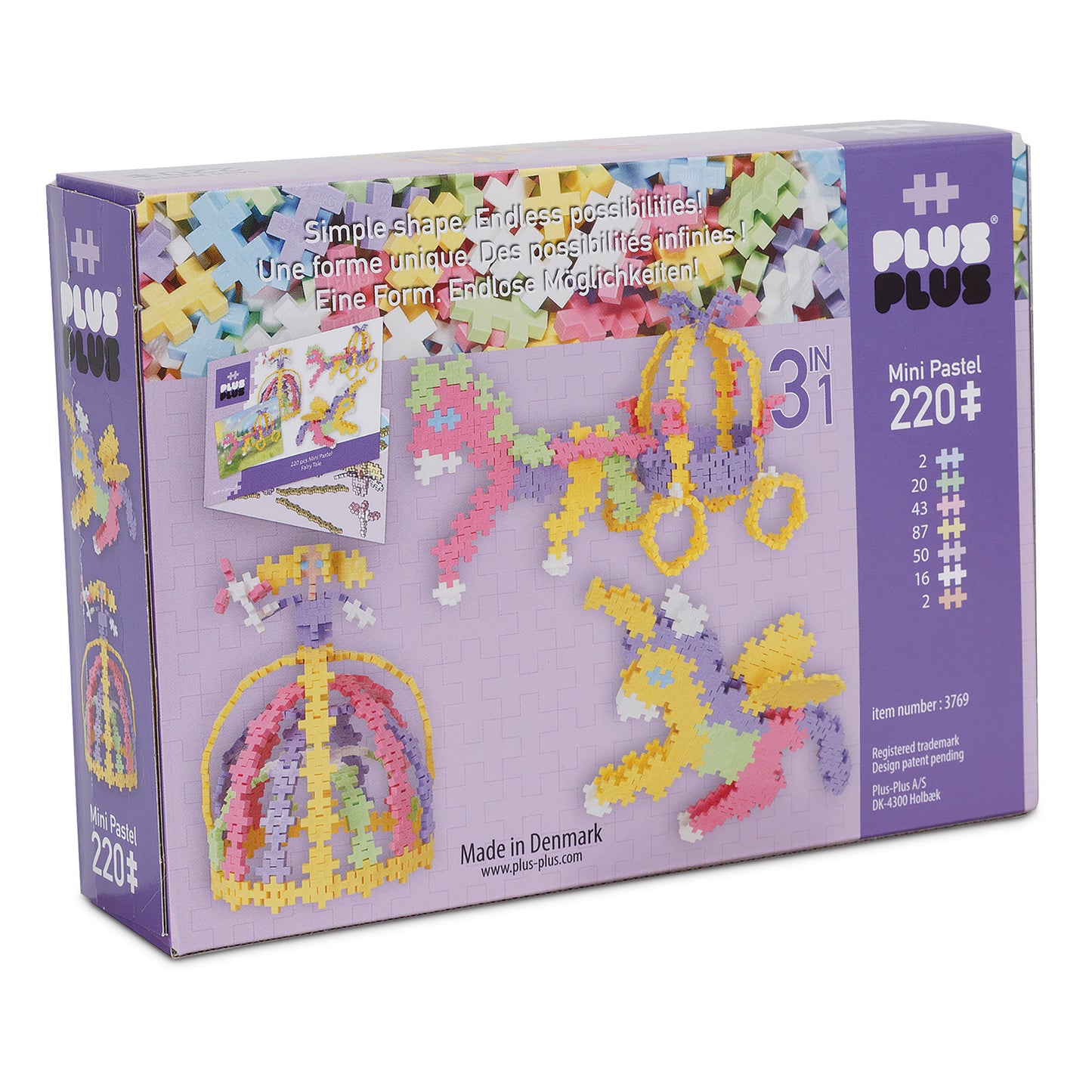 PLUS-PLUS - PASTEL - 3 IN 1 - FAIRY TALE - 220 PCS