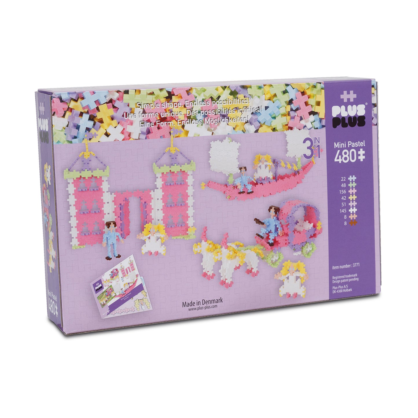 PLUS-PLUS - PASTEL - 480 PCS - 3IN1 - PRINCESS
