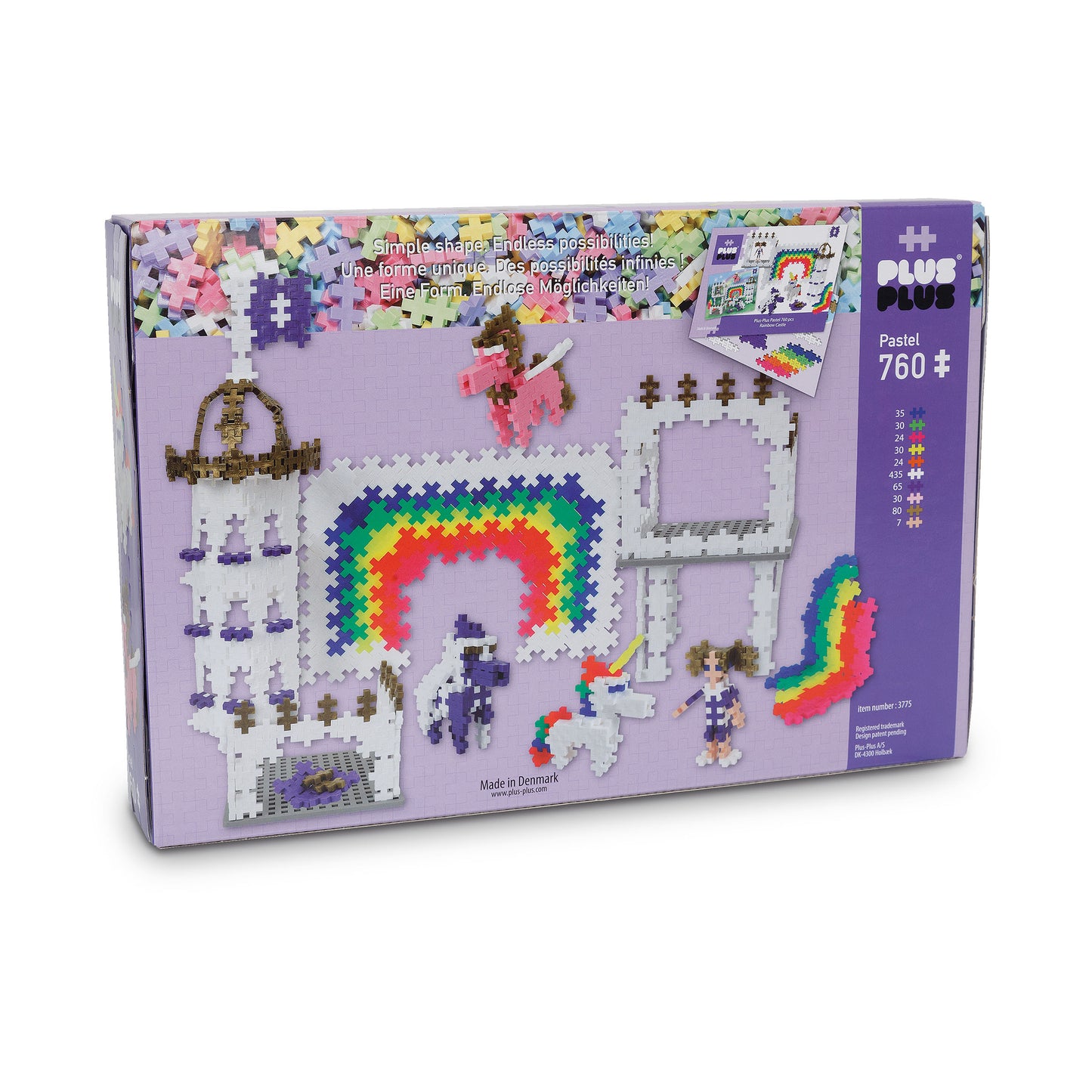 PLUS-PLUS - PASTEL RAINBOW CASTLE - 760 PCS