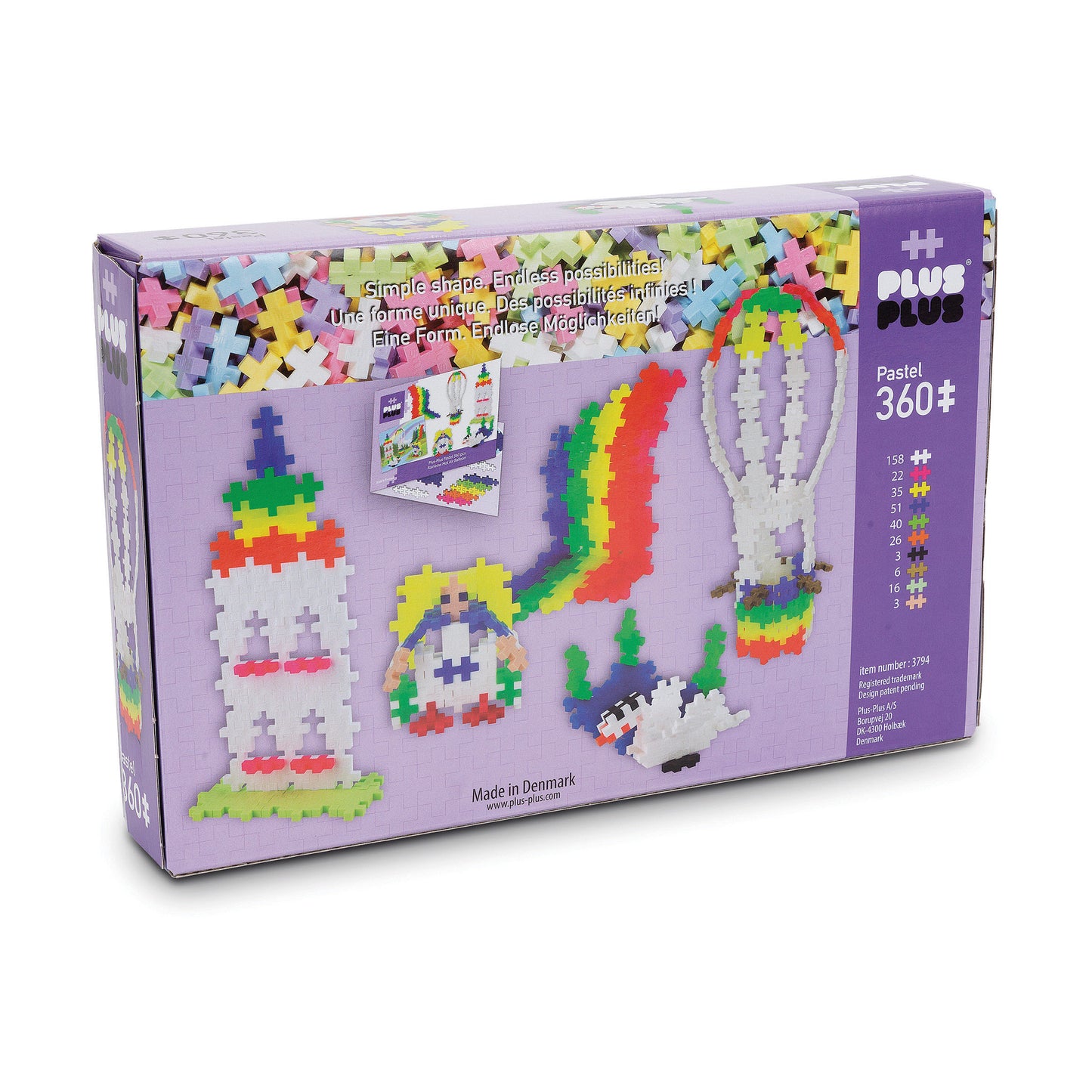 PLUS-PLUS - PASTEL - RAINBOW HOT AIR BALLOON - 360 PCS