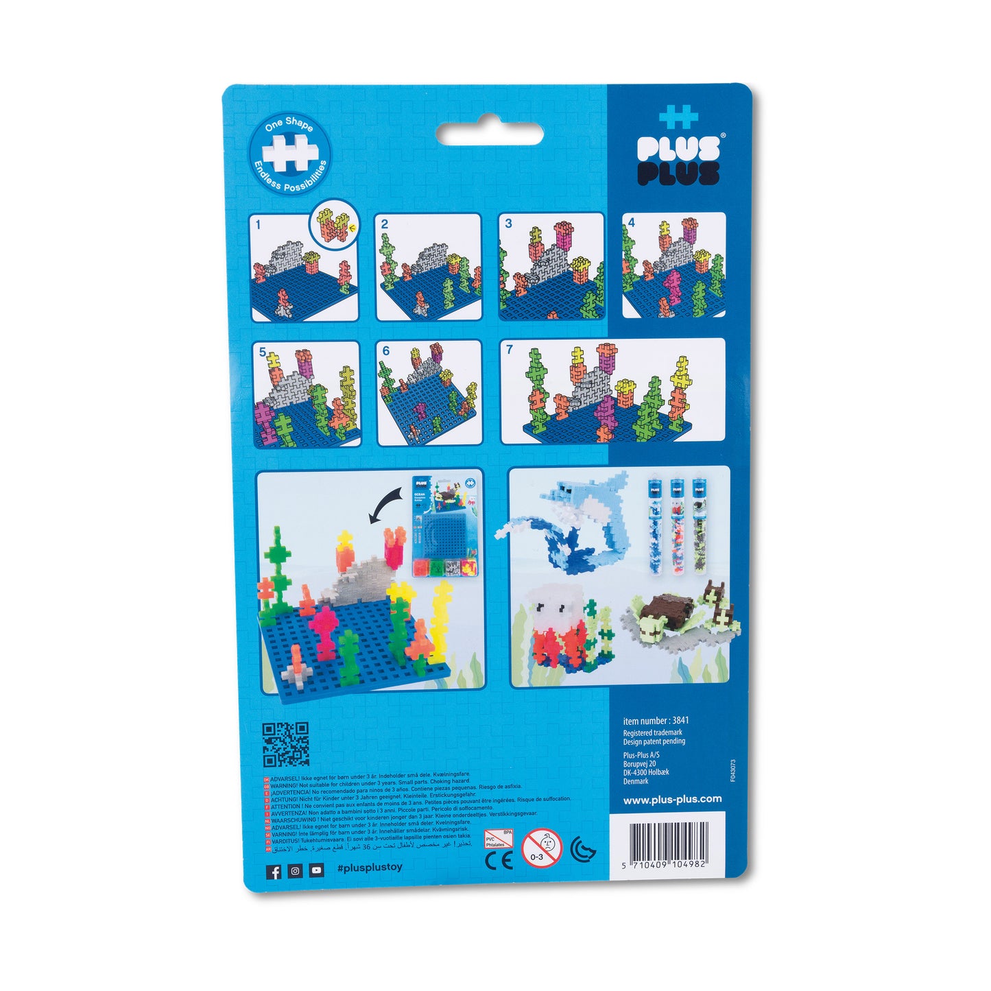 PLUS-PLUS - OCEAN BASEPLATES BUILDER - 64 PCS