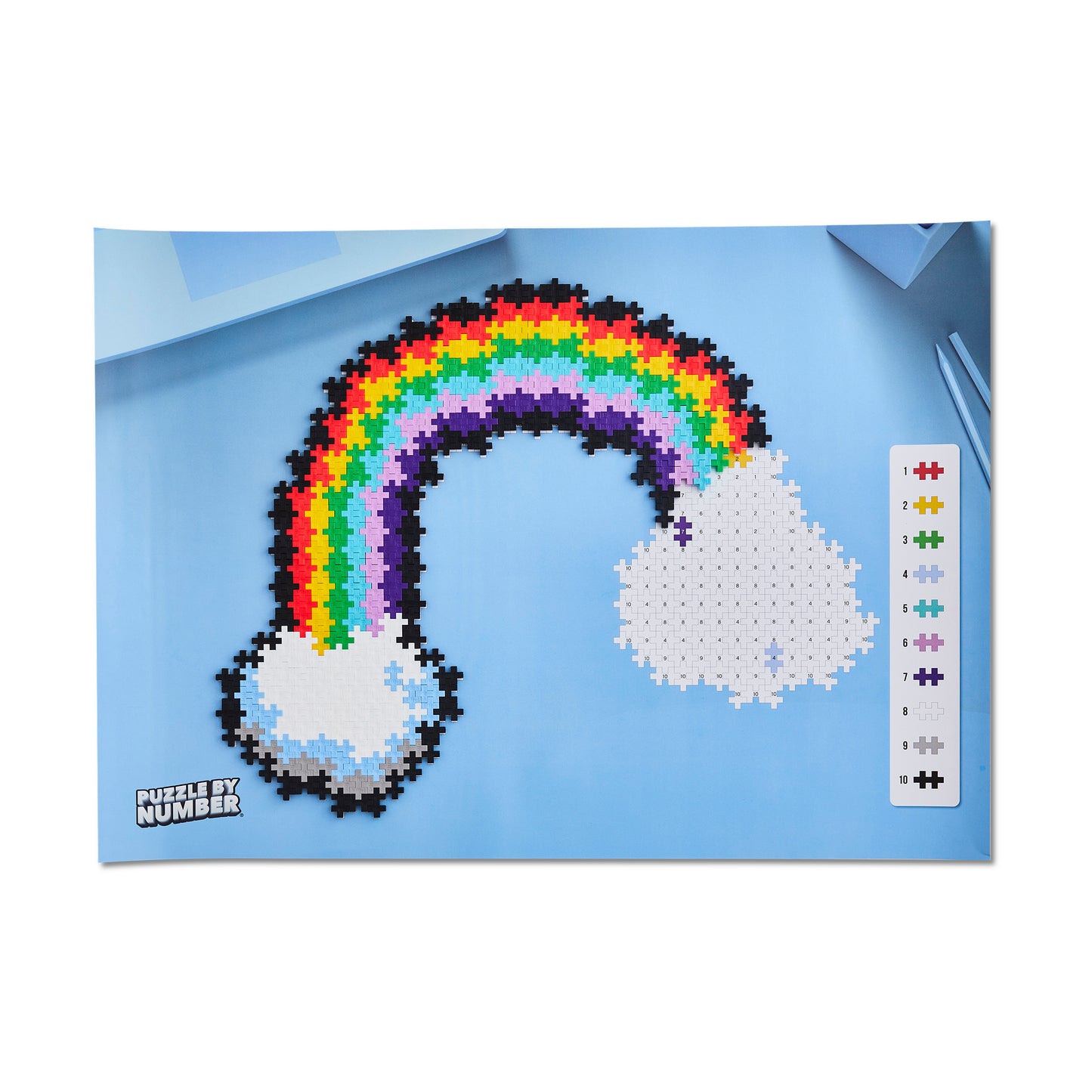 PLUS-PLUS - PUZZLE BY NUMBER - RAINBOW 500PCS
