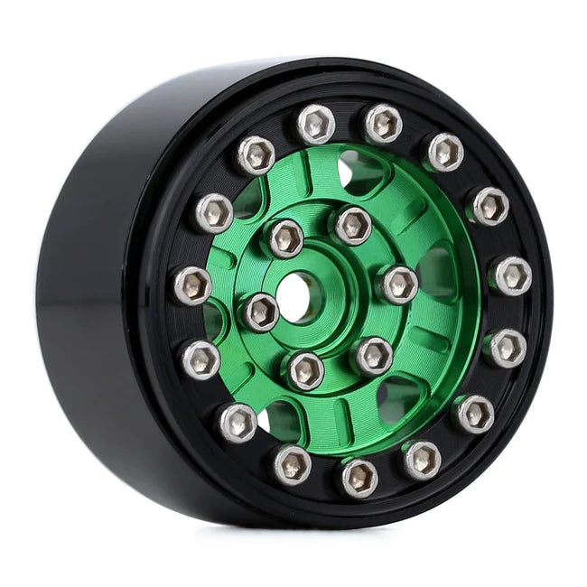 INJORA 1.0" 52*18mm Beadlock Wheel Rims Tires Set for 1/24 RC Crawlers 4PCE W1022-T2410