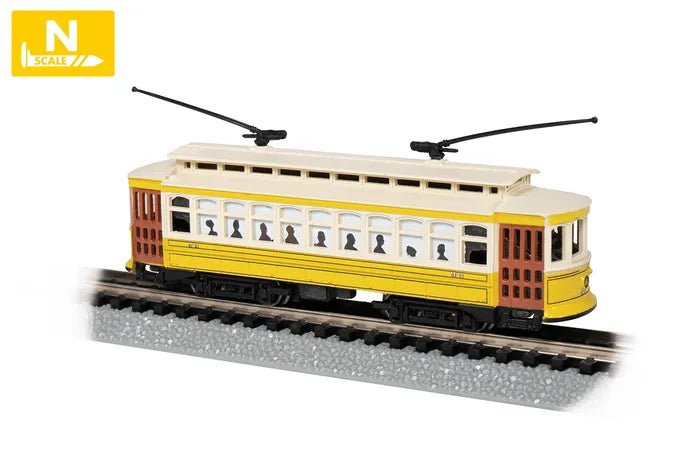 BACHMANN LOWELL #4131 BRILL TROLLEY W/HEADLIGHT, N SCALE