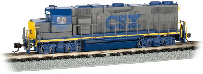 BACHMANN CSX #2503 GP-38-2 LOCO YN1 SCHEME W/DYNAMIC BRKS/DCC, N SCALE