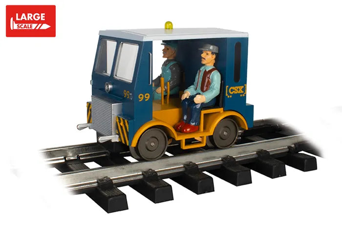 BACHMANN CSX SPEEDER LOCO W/2 FIGURES, G SCALE