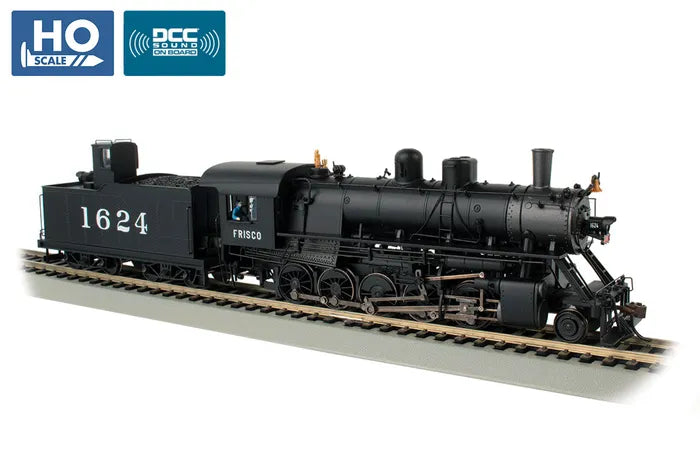 BACHMANN FRISCO #1624 W/DOGHOUSE, BALDWIN 2-10-0 RUSS./DECAPD DCC, HO SCALE