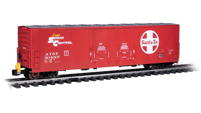 BACHMANN ATSF #504007 53FT EVANS BOX CAR, W/FLASHING EOT, G SCALE