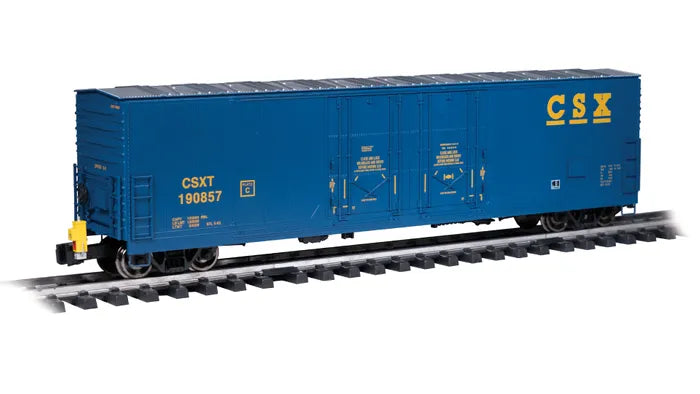 BACHMANN CSX #190857 53FT EVANS BOX CARW/FLASHING EOT, G SCALE