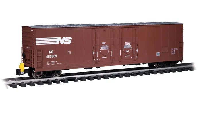BACHMANN NORFOLK SOUTHERN #460309 53FT EVANS BOX CAR W/EOT, G SCALE