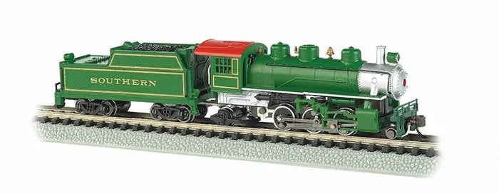 BACHMANN SOUTHERN ( GREEN ) PRAIRIE 2-6-2 LOCO AND TENDER. N SCALE