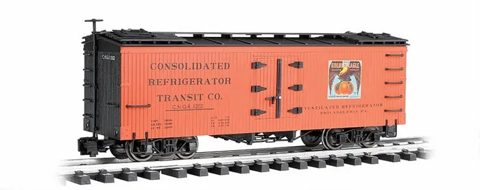 BACHMANN BILLBOARD REEFER, GOLDEN EAGLEORANGES, G SCALE