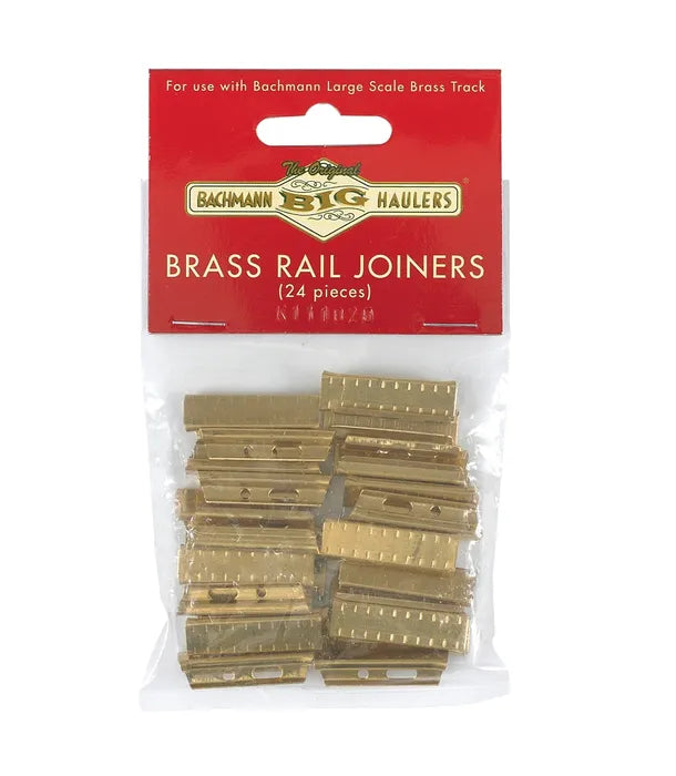 BACHMANN BRASS RAIL JOINERS 24/BAG, BRASS TRACK, G SCALE
