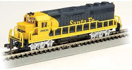 BACHMANN SANTA FE #3808 EMD GP40 DIESELLOCO W/HEADLIGHT, BLU/YELL, N SCALE