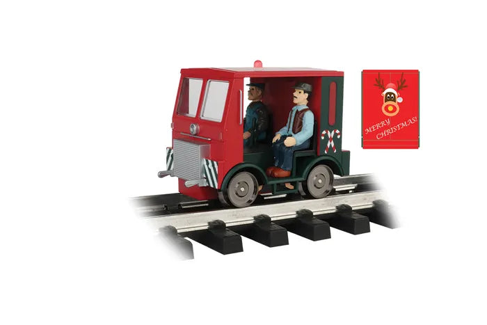 BACHMANN CHRISTMAS SPEEDER LOCO W/2 FIGURES, G SCALE