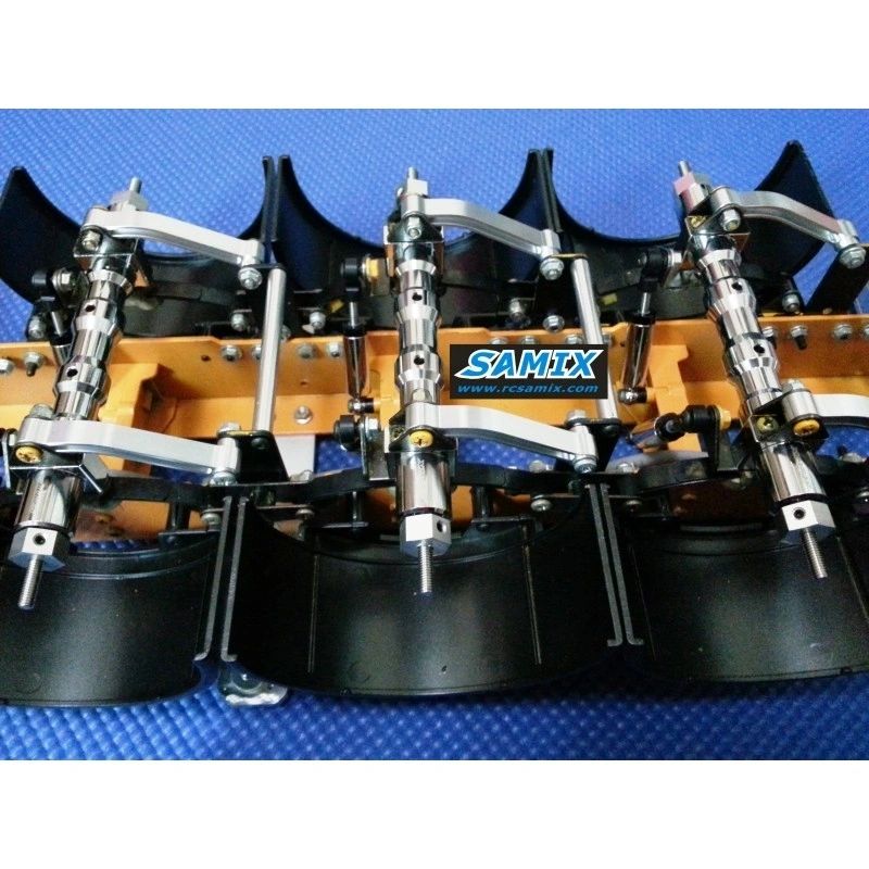 Tamyia trailer aluminum wheel axle set (chrome version)