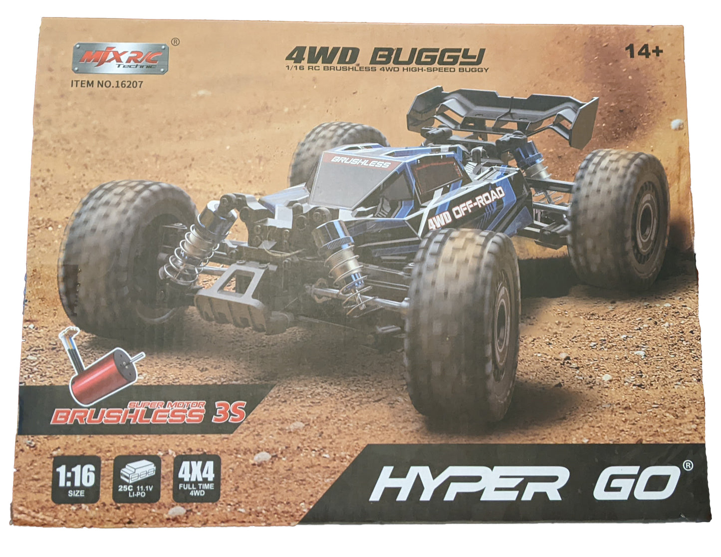 MJX 16207 RC Car 1/16 Brushless RC car 4WD 65KMH High-Speed Off-Road Buggy