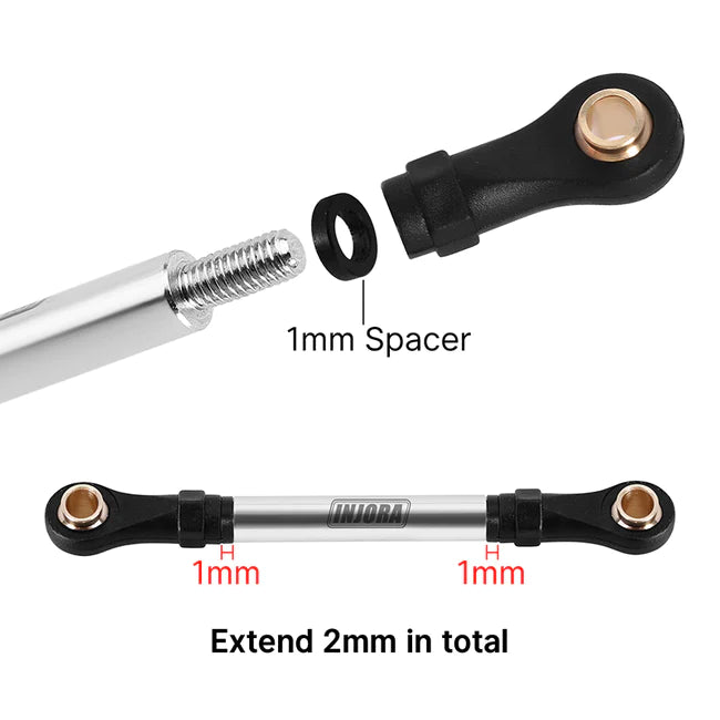 INJORA Stainless Steel High Clearance Links Set for 1/18 TRX4M (4M-08SR)