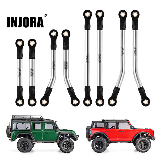 INJORA Stainless Steel High Clearance Links Set for 1/18 TRX4M (4M-08SR)