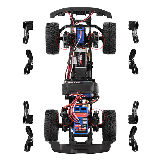 INJORA CNC Aluminum Flex Blades Suspension Travel Extension for 1/18 TRX4M (4M-33)