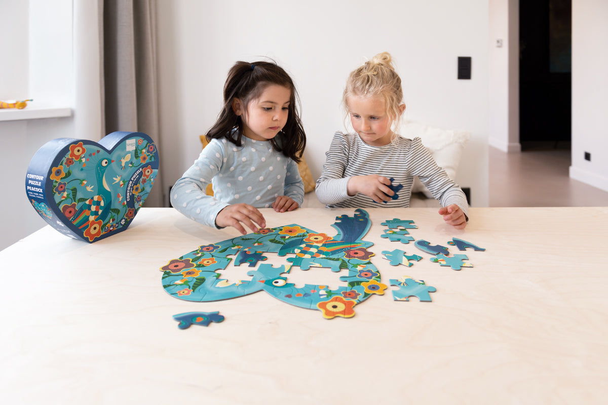 SCRATCH EUROPE - PUZZLE 40PCS - CONTOUR PUZZLE - PEACOCK