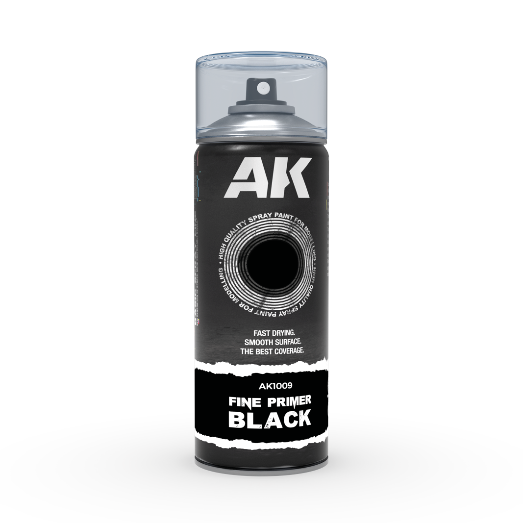 AK INTERACTIVE SPRAYS FINE PRIMER BLACK- SPRAY 400ML