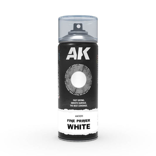 AK INTERACTIVE SPRAYS FINE PRIMER WHITE- SPRAY 400ML