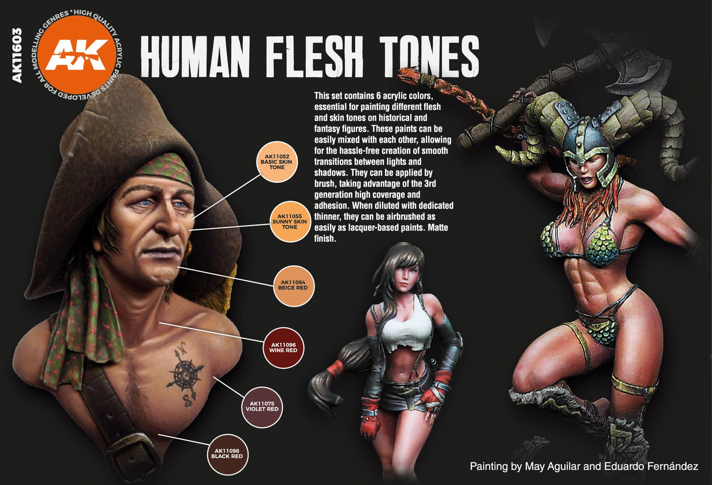 AK Interactive Acrylic Human Flesh Tones