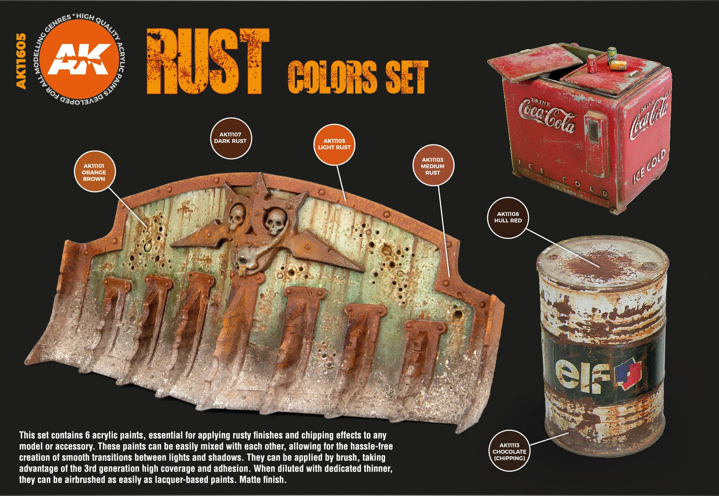 AK Interactive Acrylic Rust Set