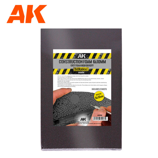 AK Interactive Construction Foam 6 & 10mm 195 X 295mm includes 2 sheets