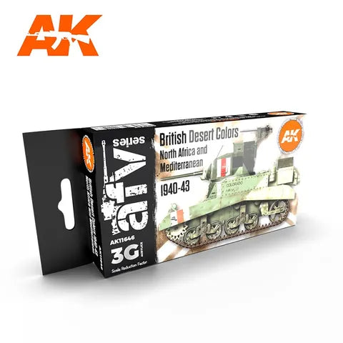 AK Interactive Acrylic BRITISH DESERT COLOURS 3G