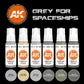 AK Interactive Acrylic Grey For Spaceships Set